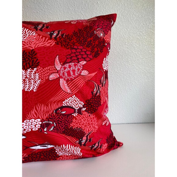 Red Coral Reef Pillowcase | Handmade | 100% Cotton - Picture 2 of 4